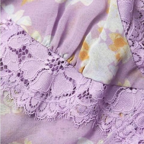 Free People Monday Morning Floral Bodysuit in Lilac Combo size Small - Picture 7 of 13